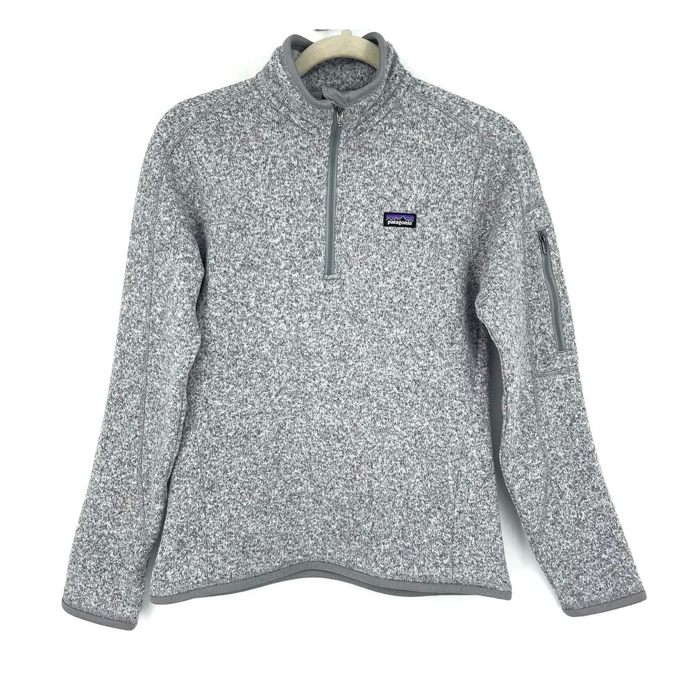 Patagonia Better Sweater Quarter Zip Women Size S Gray Knit Pullover Jacket